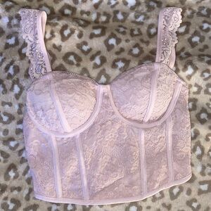 Lace Bustier Top in Light Pink